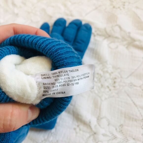 Thinsulate | vintage 1980’s blue youth winter gloves - Picture 2 of 5